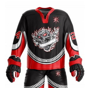 Nouvel arrivage d'uniforme de hockey sur glace professionnel 100% polyester personnalisé confortable avec logo sublimé - Product Image 4