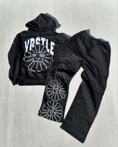 Conjunto Deportivo de Manga Larga para Hombre, Cintura Elástica, Largo hasta la Rodilla, 100% Algodón, Ligero, para Adultos, Invierno, MOQ Bajo, 8 Conjuntos - Product Image 1