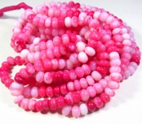 Perles d'Opale Naturelle Rose Chaud Dégradé 9mm Polies, Perles Rondelles Lisses en Vrac de 16 pouces, Qualité Supérieure pour la Fabrication de Bijoux, Vente en Gros