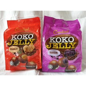 KOKO Envoltura Individual Halal Yogurt Leche Bola de Chocolate Relleno Crujiente Cubierto Cacahuete Pasas Gelatina Chocolate-a 120g Delicioso Snack - Product Image 3