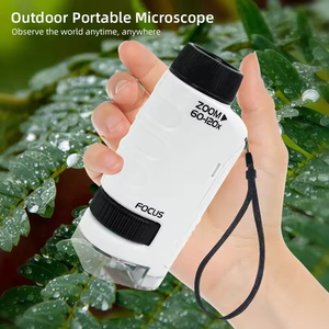 צעצועי חקר טבע סיטונאיים, סט מיקרוסקופ נייד פופולרי, מיקרוסקופ כיס STEM לילדים 60X-120X, צעצוע מתנה לילדים - Product Image 3