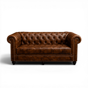 Sofá Chesterfield de Cuero Buffalo |   Asientos de Lujo Industriales para Hoteles |   Sillón Individual Comercial B2B con Marco de Madera y Tapizado a Mano Estilo Vintage - Product Image 3