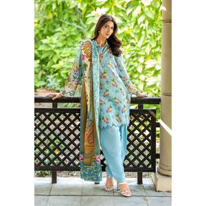 Conjunto de 3 Piezas de Salwar Kameez para Mujer, Estampado Digital, Algodón Khaddar y Tela Lawn, Estilo Casual Étnico Indio, Corte Regular SD-52165 - Product Image 5