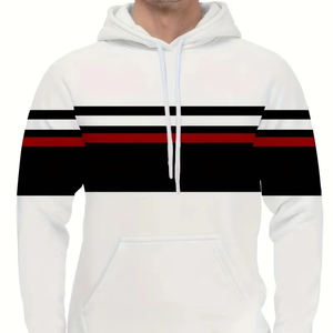 Nuevo chándal de moda, prendas de vestir, sudadera con capucha y cremallera con rayas laterales, ropa de gimnasio, ropa informal, chándal para hombres - Product Image 1