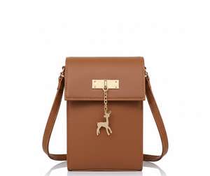 Sac à bandoulière élégant pour femme en cuir véritable avec fermoir métallique et breloque suspendue pour un usage quotidien et des événements spéciaux - Product Image 4