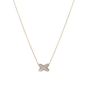 Collier géométrique en zircon blanc plaqué rhodium en argent sterling or rose 0,85 ct - Product Image 1