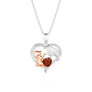 Collier personnalisé Jeulia Petland pour maman et chien avec pendentif cœur et pierre de naissance - Product Image 6