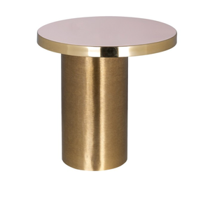 Table d'extrémité ronde moderne personnalisée avec dessus arrondi poli or et mobilier de maison de luxe extensible pour chambre à coucher - Product Image 1