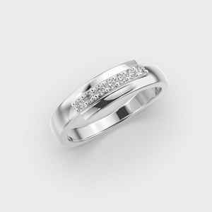 Anillo de banda de paso de declaración moderna, anillo de diamante cultivado en laboratorio de corte redondo de oro de 14 quilates, regalo romántico de boda para pareja - Product Image 6