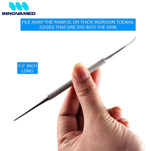 Outils pour ongles incarnés, curettes à ongles à double extrémité en forme de cuillère à bord tranchant, lime à ongles, nettoyeur, coupe-ongles, instruments de podologie - Product Image 2