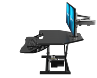 Bureau d'angle électrique VersaDesk PowerPro Elite, convertisseur moderne en bois massif, réglable en hauteur, noir, pliable et convertible