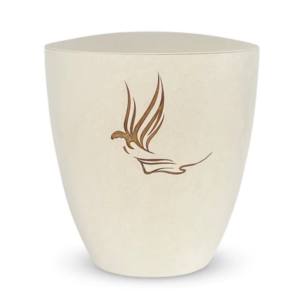 Urnes de crémation galvanisées par émail blanc de couleur urnes de crémation en métal de fer de vente chaude avec des bandes de gravure - Product Image 2