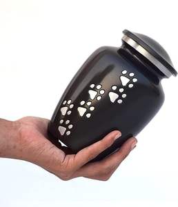 Paw Print Pet Cremation Urns for <b>Dogs</b> and Cats <b>Ashes</b> Hand Carved Aluminium Memory Keepsake Urn | A Loving Resting Place - Product Image 2