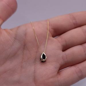 Collar de ónix negro, cadena chapada en oro de 18 quilates, collar de boda de Plata de Ley 925, joyería de piedras preciosas, regalo para Amiga, regalo de dama de honor - Product Image 2