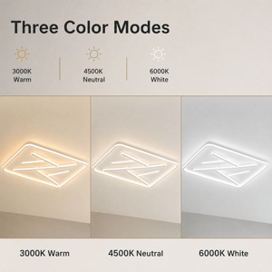 Modern Dimmable Led <b>Ceiling</b> <b>Light</b> With <b>Remote</b> Tri Color Acrylic Iron Surface Mount For Living Room And Bedroom - Product Image 2