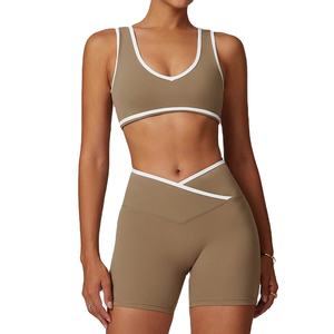 Ensemble de yoga pour femmes, 2 pièces, tenue de sport, vêtements de fitness, survêtement de gym, leggings taille haute, soutien-gorge de sport, vêtements athlétiques - Product Image 3