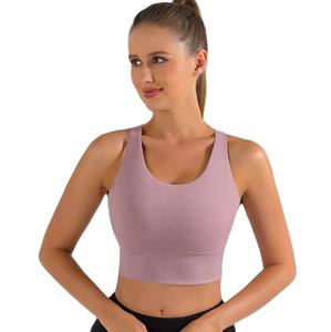 Débardeurs de sport pour femmes à dos nageur, soutien-gorge de yoga uni respirant avec coussinets amovibles, soutien-gorge de sport léger et respirant pour la gym et le yoga - Product Image 4