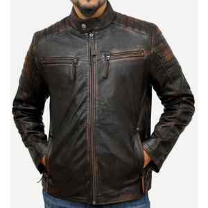 Chaqueta de Cuero de la Mejor Calidad, Chaqueta de Invierno, Estilo Universitario Clásico, Impermeable, con Cuello Alto, Chaqueta de Cuero para Motocicleta de Invierno para Hombre - Product Image 6