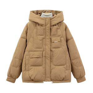 เสื้อแจ็กเก็ตขนปุยสำหรับผู้หญิง, เสื้อคลุมกันหิมะผ้าฝ้ายบุนวมพร้อมคอตั้งและเข็มขัดเสื้อโอเวอร์โค้ทอบอุ่นมีสไตล์ที่หรูหราสำหรับฤดูหนาว - Product Image 1