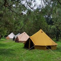 Hochwertiges wasserdichtes Canvas-Glockenzelt 4 Meter mit Eisenstangen und Stiften, ideal zum Camping mit Freunden und Familie.