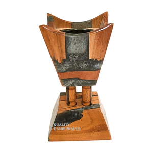 Quemador de Incienso Mobkhar de Madera de Acacia de Alta Calidad con Resina Epoxi, Difusor de Aromaterapia Multifragancia Árabe para Ramadán Mubarak 2025 - Product Image 3