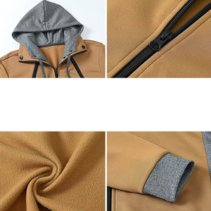 Nouveau style – Sweat à capuche zippé pour homme, doublé, hiver, haute qualité, épais, chaud, en polaire, fibre de bambou, respirant, séchage rapide, grandes tailles - Product Image 6