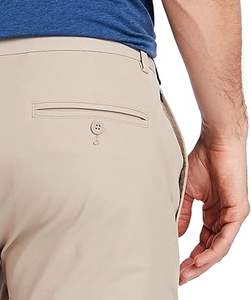 Pantalon chino homme 100% coton, style neuf, coupe slim, pour le bureau, pantalon habillé uni pour garçons, pantalon formel pour hommes. - Product Image 3