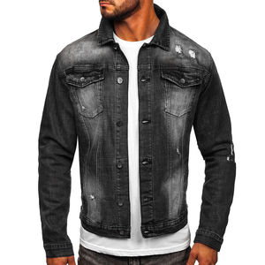 Chaquetas vaqueras para hombre hechas de algodón con estilo callejero y logotipo de marca de alta calidad con un diseño asequible - Product Image 1