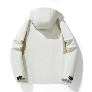 Veste d'extérieur polaire d'hiver imperméable de grande taille avec logo personnalisé de haute qualité pour hommes avec col montant coque en cuir véritable - Product Image 5