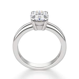 Ensemble de mariée solitaire en diamant coupe ovale pour femme - Product Image 5
