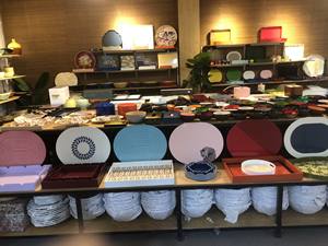 Venta al por mayor hecho a mano de lujo Rectangular festoneado redondo impresión Laca bandeja superventas artículos decoración Navidad - Product Image 4