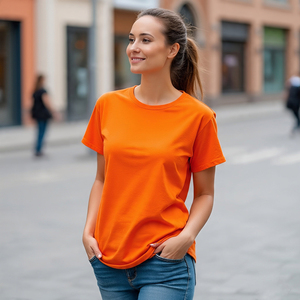 Camisetas Cargo de verano para mujer, camisetas holgadas con cuello redondo, manga corta, bolsillo frontal, secado rápido, transpirable, para correr, Fitness, ropa de calle - Product Image 1