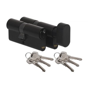 Juego de Cilindro de Puerta Yale Y500 40/50 + 40K/50, Negro - Product Image 1