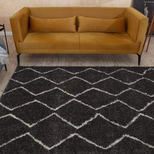 Moroccan Dark Grey Shaggy <b>Rug</b> 840-Plush Faux <b>Rabbit</b> <b>Fur</b> Machine Made Hallway Runner for Living Room - Product Image 6