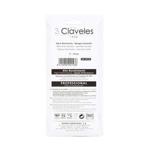 Forbici da Elettricista a Doppia Iniezione da 6 Pollici (3 Claveles 00153) - Product Image 4