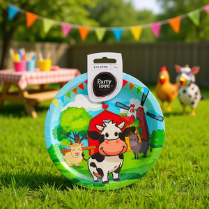 Platos para Fiestas Party Love Farm de 17 cm, Paquete de 8, Artículos Desechables para Fiestas - Product Image 3