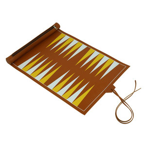 Custom Luxury Quality PU Leather Roll-up <b>Backgammon</b> Set with Two Dice Cup Portable <b>Travel</b> Engraved <b>Backgammon</b> Board - Product Image 4