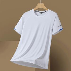 2024 été hommes décontracté coupe régulière à manches courtes séchage rapide T-Shirt 100% coton Logo personnalisé avant 7XL 8XL - Product Image 3