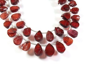 High Quality 7-12.50mm Mozambique <b>Red</b> Garnet Druzy Gems Natural African Garnet Slice Pear <b>Beads</b> 24pcs Loose for Jewelry Making - Product Image 3