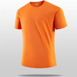 T-shirts pour hommes en tissu tricoté 100% coton, style décontracté, longueur régulière, avec motif brodé, impression sérigraphique, design uni - Product Image 1