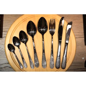 Hot Sale Wedding Restaurant Silver Polished Dinner <b>Knife</b> <b>Spoons</b> and <b>Fork</b> Cutlery <b>Set</b> With Flat Long Handle - Product Image 5