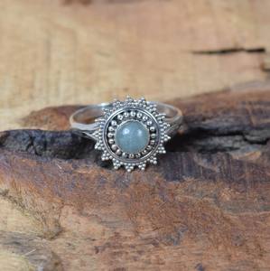Genuine Aqua Chalcedony 6mm Bezel <b>Set</b> Handmade Solid 925 <b>Sterling</b> <b>Silver</b> Classic Wedding <b>Ring</b> for Women for Parties Fine Events - Product Image 3
