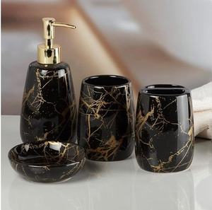 Ensemble de salle de bain en céramique de qualité supérieure Attrayant de haute qualité en céramique noire Maison Restaurants & Hôtels Salle de bain Ensemble décoratif Vente à chaud - Product Image 6