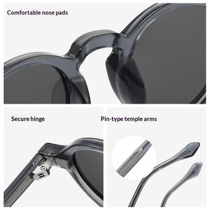 Lunettes de soleil rétro pour hommes, lunettes de soleil vintage ovales polarisées UV, lunettes de soleil épaisses en acétate de créateur pour femmes 2025 - Product Image 3