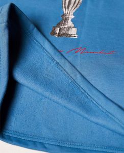 เสื้อสเวตเชิ้ตมีฮู้ดผู้ชายสีน้ำเงินพิมพ์ลายสมองผ้าฝ้ายฟลีซแบบสวมใส่สบายทรงปกติสำหรับฤดูใบไม้ร่วง - Product Image 3