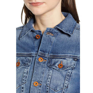 Popular de alta calidad Casual Mujer Denim Tops Abrigo Mujer Azul Manga larga Tallas grandes Chaquetas de mezclilla - Product Image 4