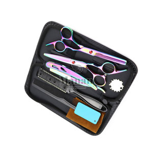 Kit de Tijeras de Peluquería Profesionales de Acero Inoxidable con Acabado Arcoíris para Uso en Salón, para Diestros, con Cuchilla Afilada - Product Image 3