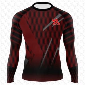 long sleeve men's <b>compression</b> shirts quick dry breathable wholesale men's rash guards custom sublimation printing OEM - Product Image 5