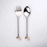 Ensemble de fourchettes à salade en acier inoxydable écologique Royal Decor, plaqué or, pour la cuisine, outil de service, fourchette, vaisselle de Noël