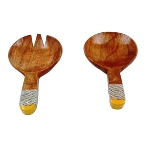 Juego de Cubiertos para Ensalada de Metal y Madera Ecológicos de Color Personalizado, Aptos para Lavavajillas, Utensilios de Cocina - Product Image 5